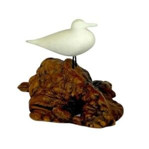 Vintage John Perry Wood Seagull Bird Sculpture Nautical Coastal Figurine 1110